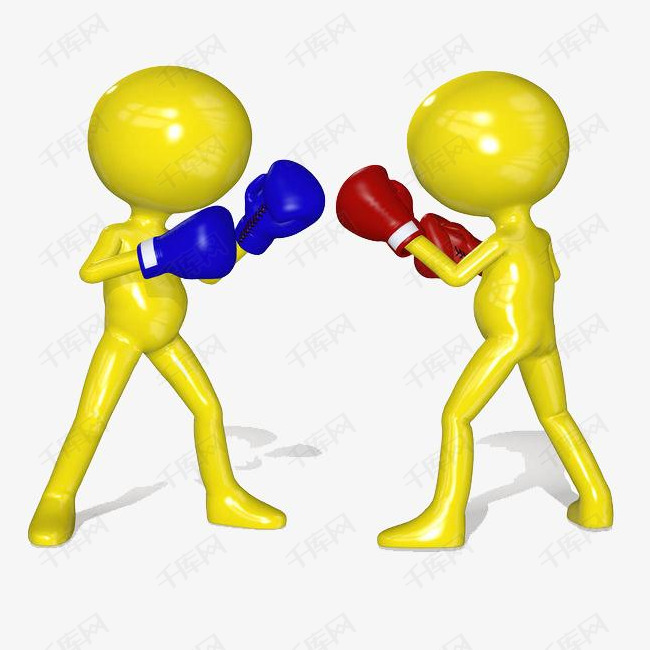 决斗拳击的2个小人素材图片免费下载_高清pn
