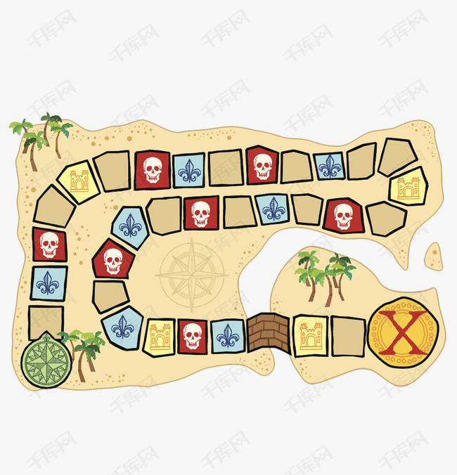 手绘彩色飞行棋