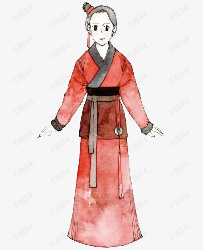 手绘古代女子服饰