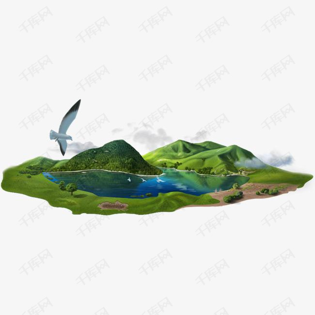 青山绿水美好风景图