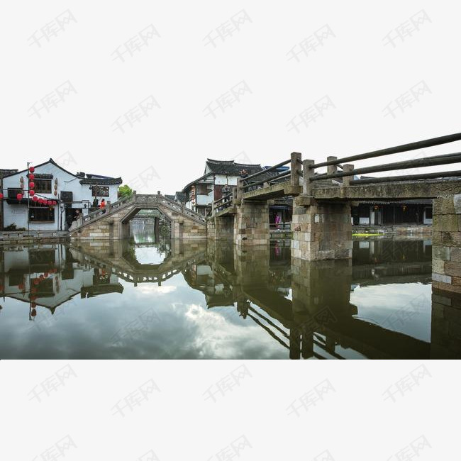 中国浙江西塘风景的素材免抠各地名著著名建筑旅游景点
