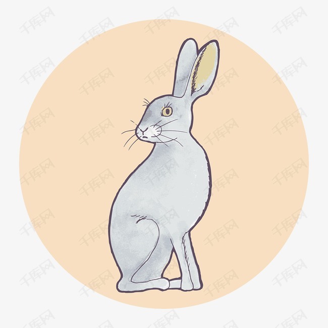 灰兔子图案