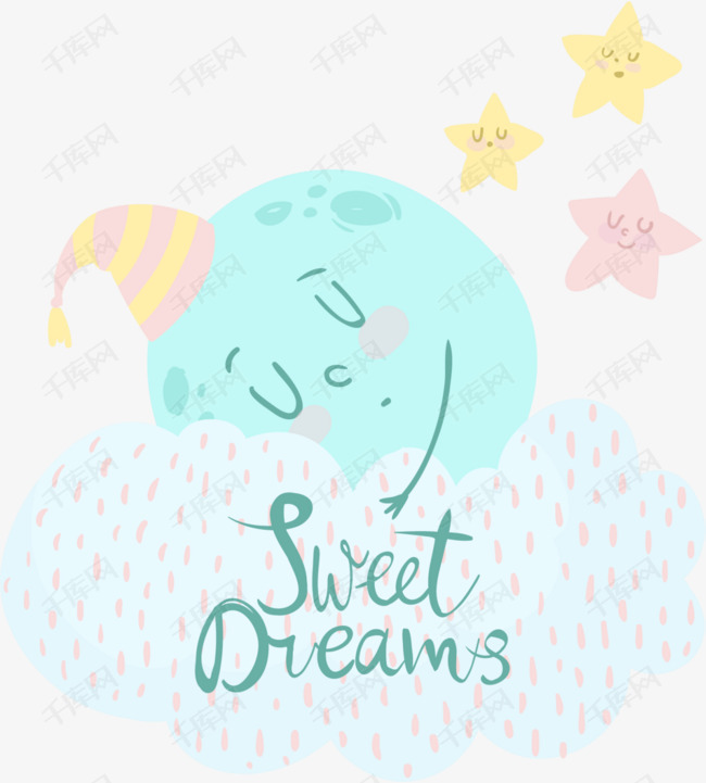 卡通可爱睡觉月亮的素材免抠睡觉月亮国际睡眠日休息安眠睡觉星星