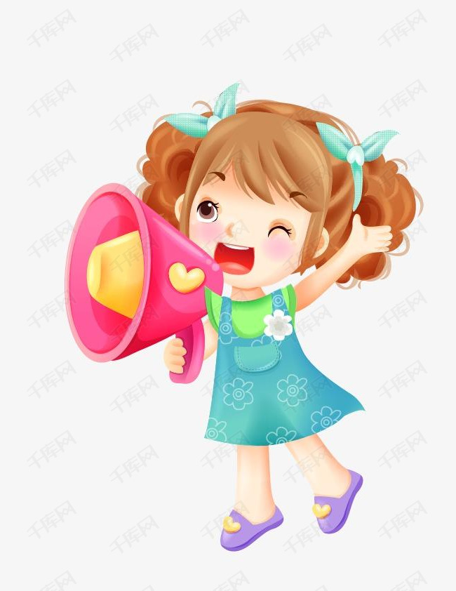 拿着喇叭的女孩