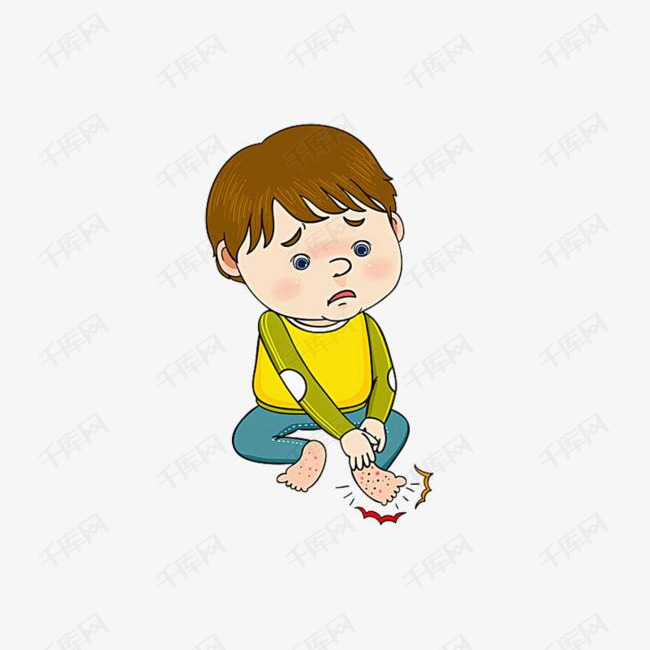 受伤的卡通男孩素材