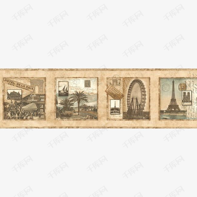 复古邮票收藏品免抠图素材图片免费下载_高清