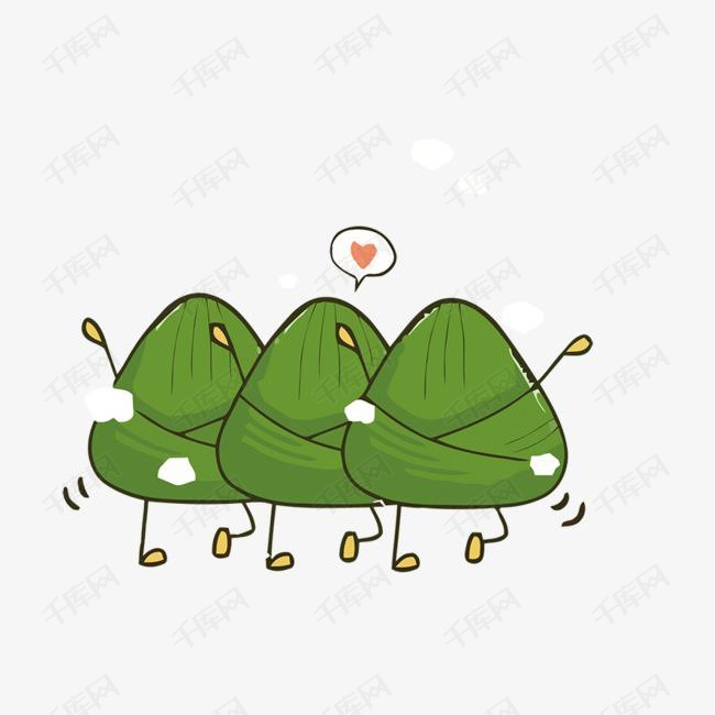 手绘可爱卡通插图端午节粽子插图