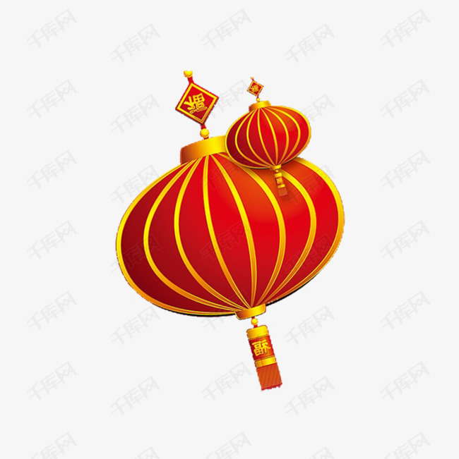 红色新年春节灯笼悬挂素材图片免费下载_高清psd_千库