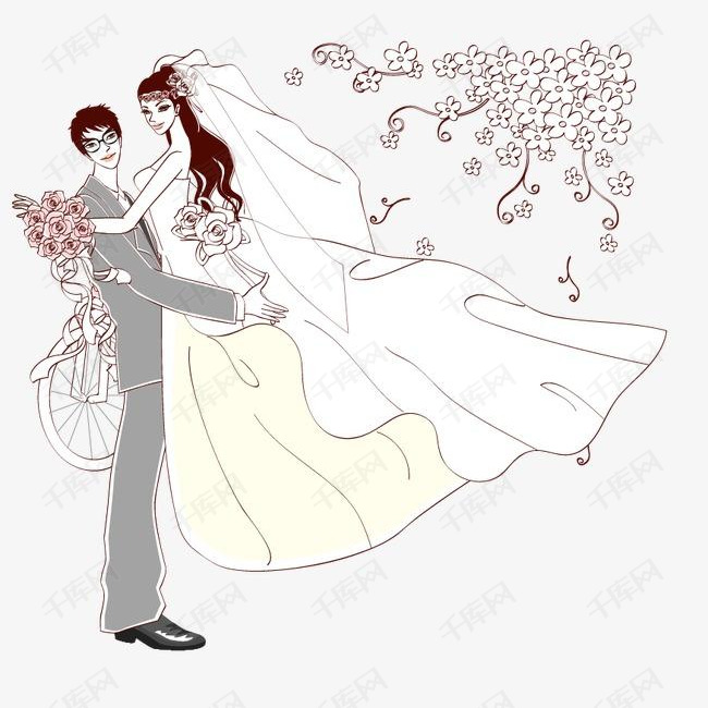手绘婚纱照