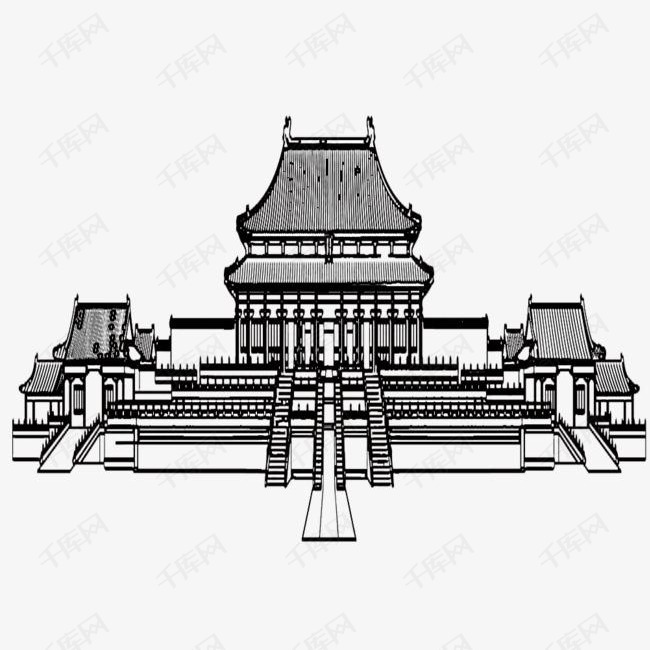 金銮殿简笔画故宫手绘