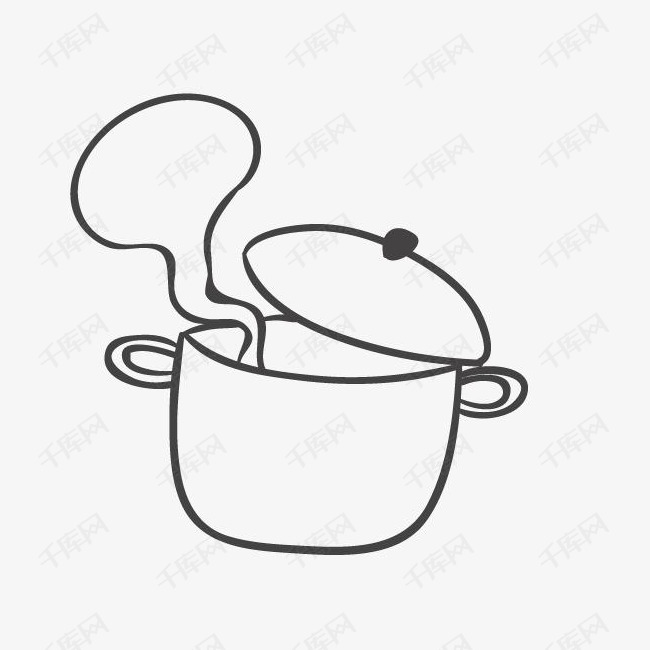 漂浮的锅的素材免抠锅子插画简笔画厨具