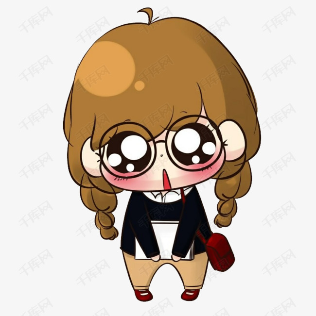 戴眼镜的小女孩