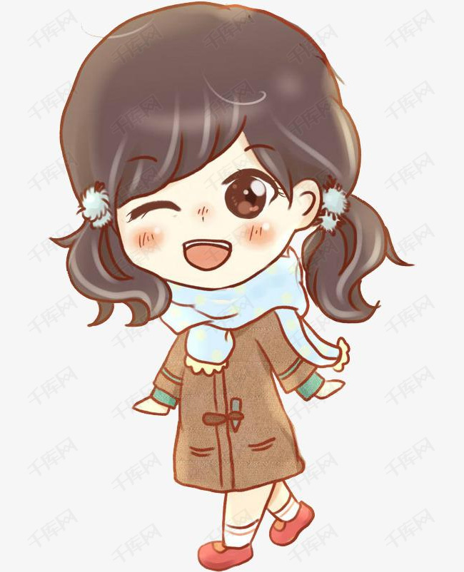 可爱的女孩的素材免抠时尚的卡通插图大眼睛漂亮的简笔
