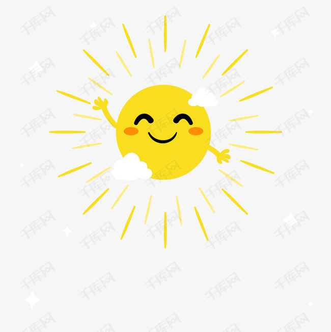 矢量图的素材免抠金色太阳微笑太阳矢量图背景装饰卡通太阳可爱太阳