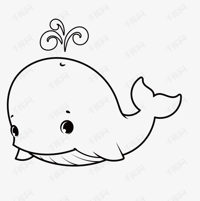 黑色卡通线条海豚的素材免抠海豚动物线同海豚手绘海豚装饰图免抠图