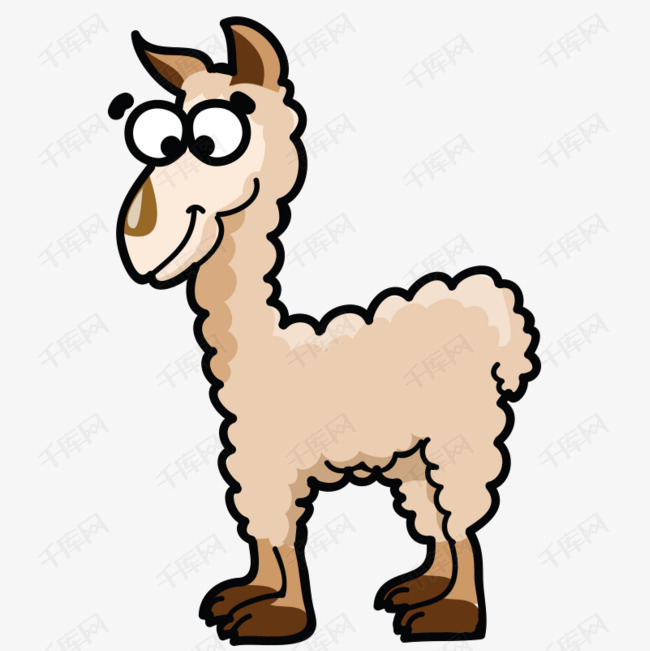 羊驼超萌卡通手绘q版动物免抠下载