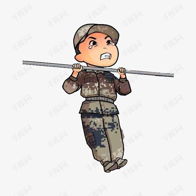 引体向上的卡通兵哥哥