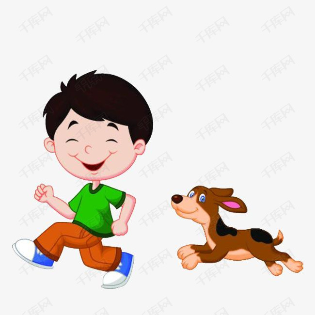 小狗追逐主人