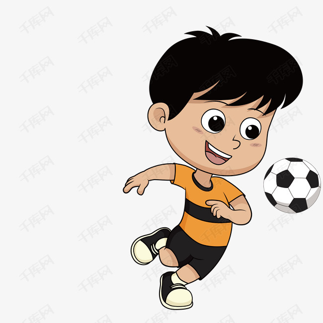 呆萌可爱孩子踢足球的素材免抠呆萌可爱卡通人物孩子人物设计