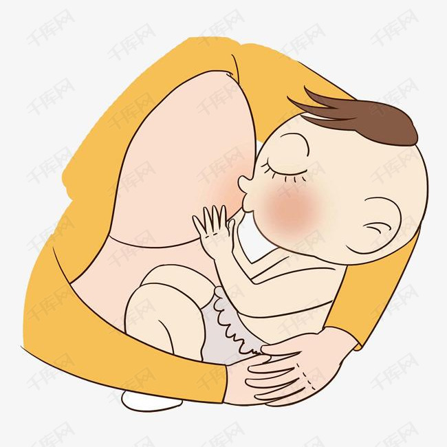卡通宝宝吃母乳的素材免抠宝宝吃奶宝宝卡通母婴吃奶亲子