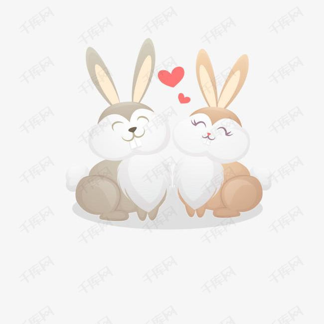 爱情卡通可爱小动物装饰爱情动物头像兔子