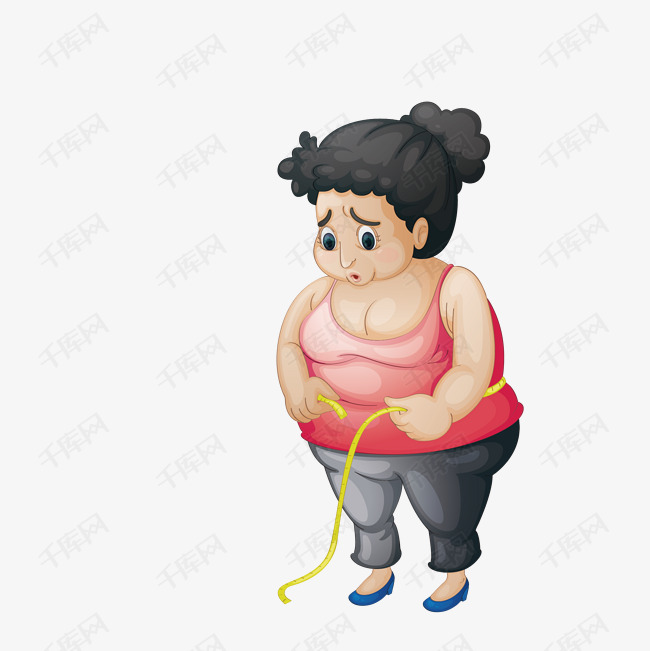 卡通肥胖女性人物