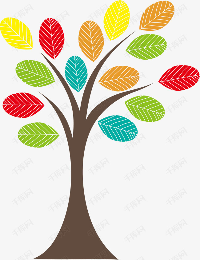 彩色树木
