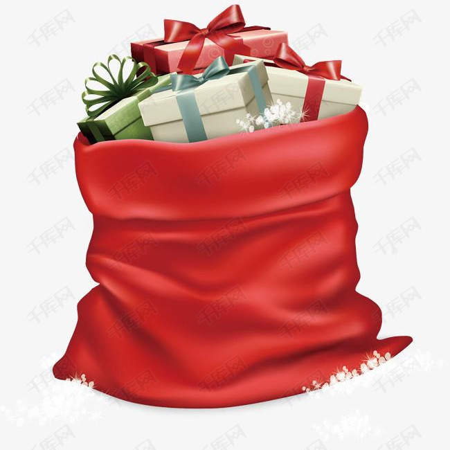 圣诞节红色礼物袋