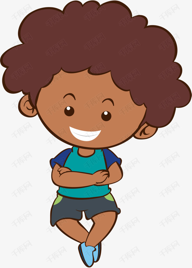 非洲小孩免抠素材的素材免抠人物黑皮肤非洲小孩卡通小孩矢量图案儿童