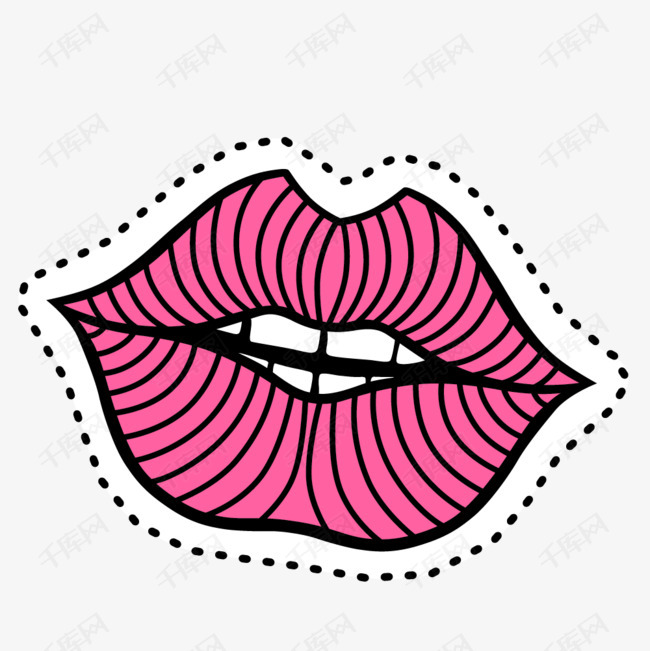 粉色卡通性感女人嘴唇