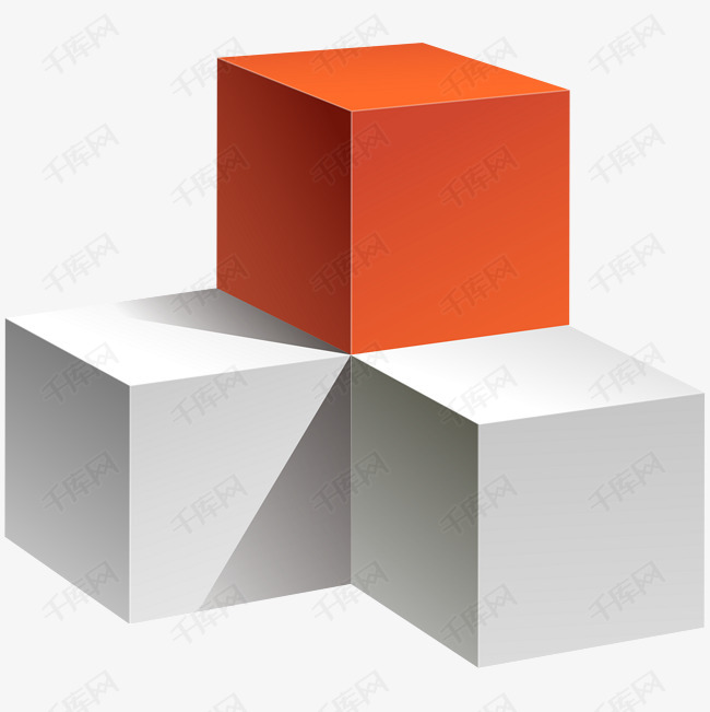 卡通彩色立体方块的素材免抠卡通积木彩色立体方块装饰盒子手绘图