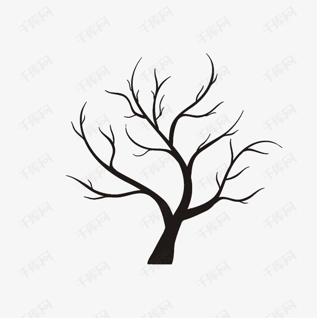 弯弯曲曲的树枝的素材免抠手绘枯树枝弯弯曲曲的树枝简笔手绘图