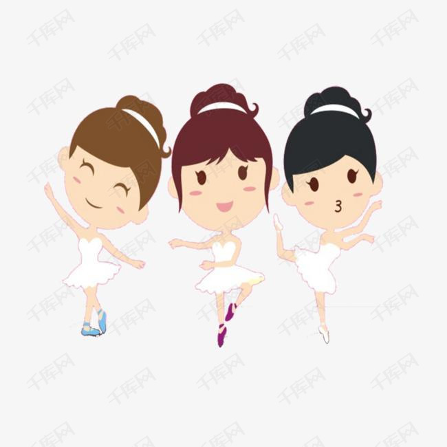 三个小女孩的素材免抠舞蹈跳舞的三人组可爱小女孩舞蹈教室儿童舞蹈
