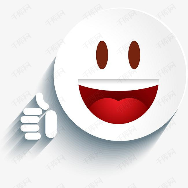 3D立体白色圆脸卡通棒棒哒表情矢量素材图片