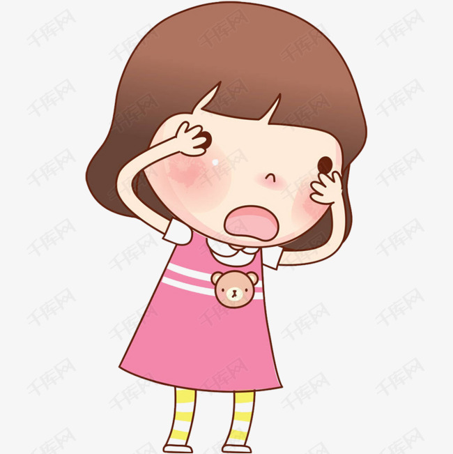 哭泣的女孩子的素材免抠消沉卡通失望的表情灰心哭泣的女孩子哭泣的