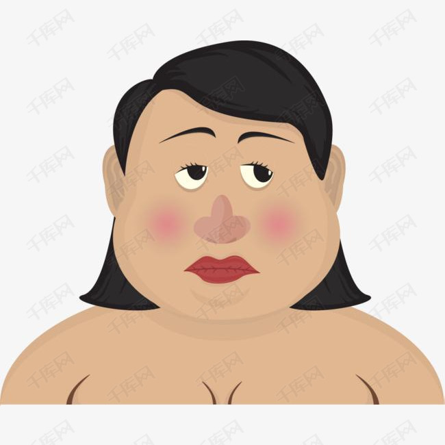烦恼卡通肥胖女人的素材免抠肥胖女人世界肥胖日健康体重胖子烦恼女生