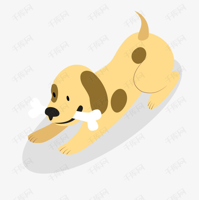 灰色小狗吃骨头元素素材图片免费下载_高清p