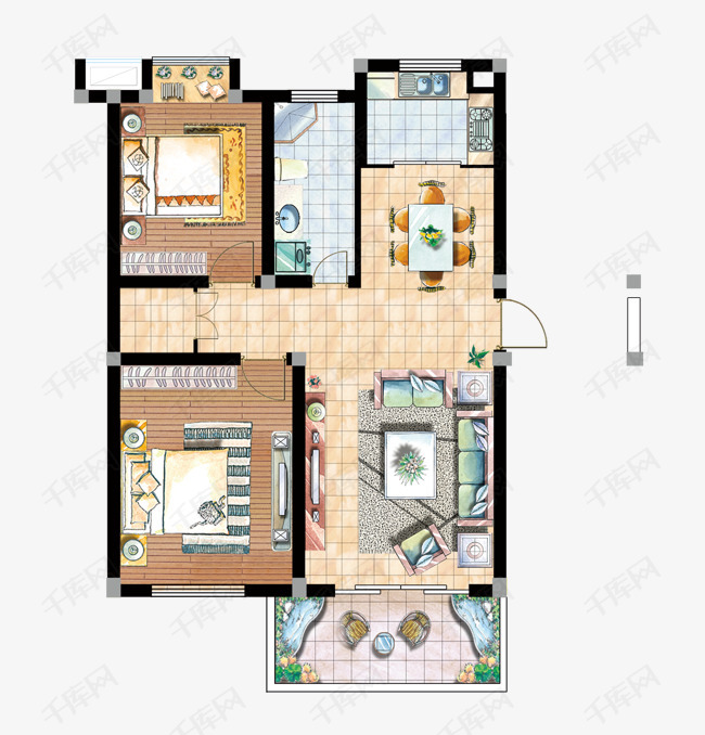 四室户型图平面图 8c6aa1c3c78d29ae3a502cd691bd58af.jpg