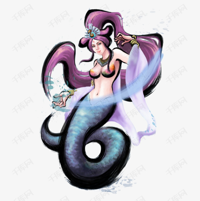 美女                                           水墨蛇