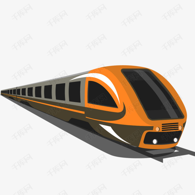 橘色高铁手绘图素材图片免费下载_高清png