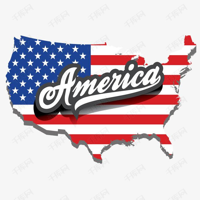 美国国旗地图海报