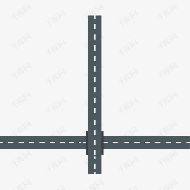 十字路口的素材免抠十字路口马路矢量高速马路卡通马路城市马路扁平化