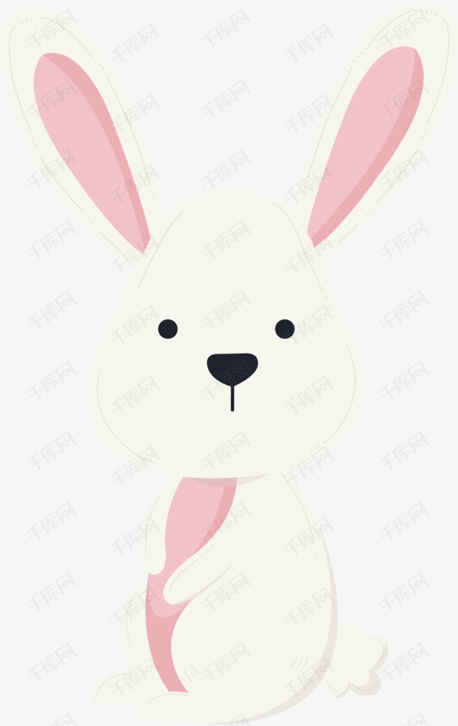 矢量图长耳朵大白兔的素材免抠矢量图长耳朵大白兔商务卡通手绘