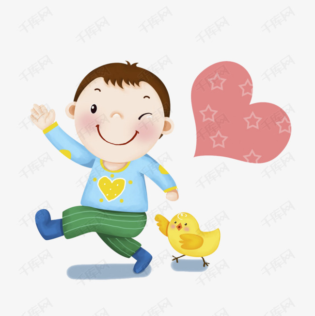 卡通男孩小鸡免抠图