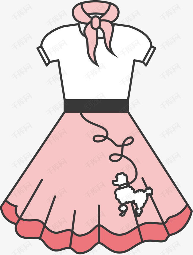 粉色卡通裙子矢量图