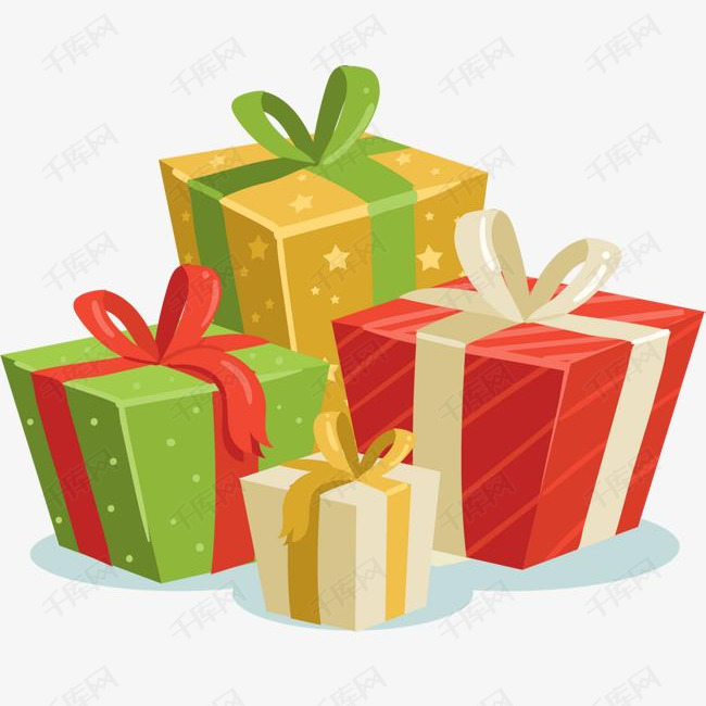 矢量手绘礼物堆