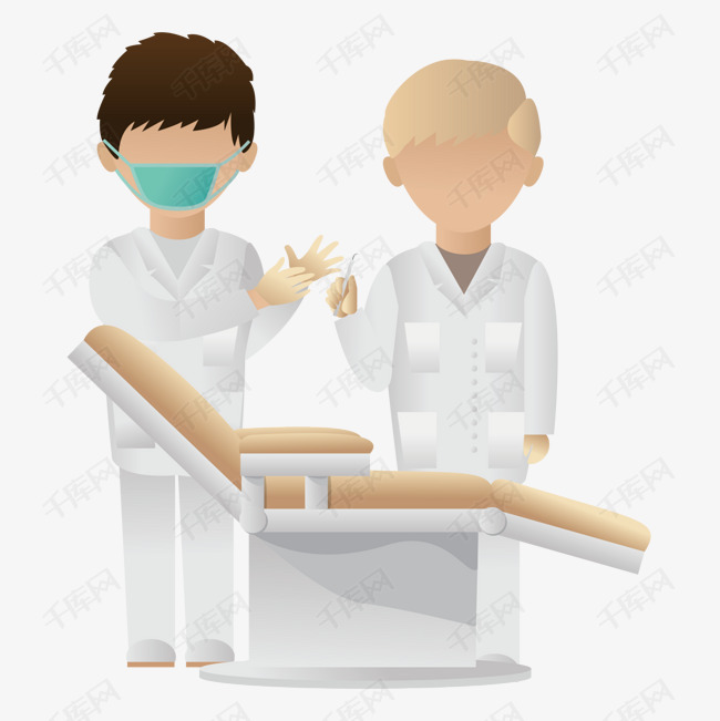 手绘听诊男医生为术前做准备