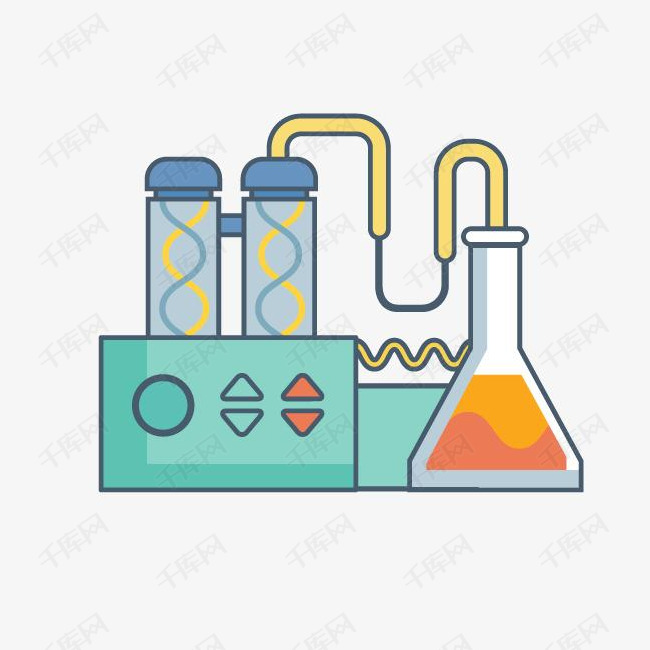 卡通化学实验过程的素材免抠实验化学科学实验过程化学实验烧杯