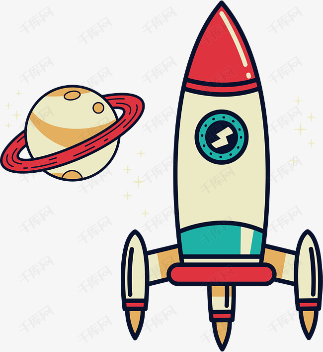 星空元素航天科技火箭土星素材
