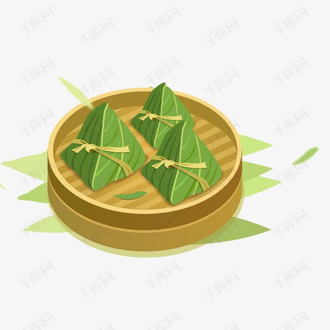 清新插图端午节粽子插图